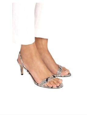 🌺AERA Sally Heeled Ankle Strap Sandal, Cuoio Python-Effect, US 6.5-7, MSRP $338